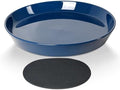 Ceramic Plant Saucer Tray 9 10 11 Inch Blue, 11.3" OD x9.7 ID x1.8 Deep| Round Sturdy Heavy Duty Glazed Bevel Planter Drip Flower pots with Catch Basin for Indoor Outdoor Plants by Unknown