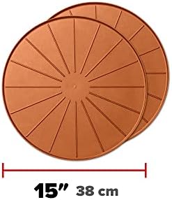 WeatherTech 15" Plant Mats/Coasters - for Floor Protection from Planter Spills, leaks and Soil (8A15CST2PKTC)- Terra Cotta (2-Pack) - Image 2
