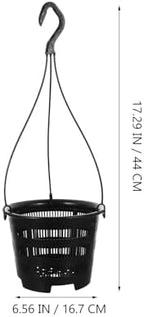 5 Pack Orchid Hanging Planters - Slotted Mesh Net Orchid Pots for Repotting - Black Plastic Hanging Flower Baskets with Hooks for Indoor Outdoor Plants - Breathable Root Control Planter Container - Image 6