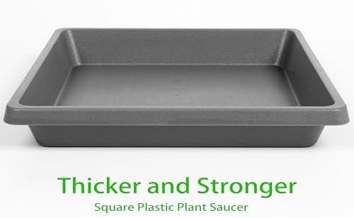 Square Plant Saucer 14 Inch 2 Pack, 6 8 10 12 13 16 18 20 Durable Plastic Plant Trays for Pots-Indoor Outdoor, Durable and Thicker Large Plant Drip Trays, Flower Planter Saucers for Potted Plants - Image 3