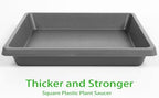 Square Plant Saucer 14 Inch 2 Pack, 6 8 10 12 13 16 18 20 Durable Plastic Plant Trays for Pots-Indoor Outdoor, Durable and Thicker Large Plant Drip Trays, Flower Planter Saucers for Potted Plants - Image 3
