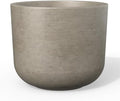 Kante Accent Round Capsule Weathered Concrete Planter 11" Dia, Outdoor by Unknown
