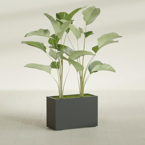 Greenline Leo Tall Rectangular Fiberglass Planter, Outdoor Planter Box - Image 4