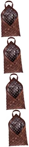4pcs Rustic Wall Hanging Woven Basket for Flower Arrangement Storage Decorative Basket for Kitchen Home Organizer Versatile Wall Decor with Pastoral Style by cabilock