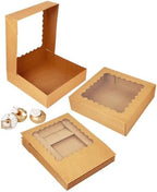 Bakepacker Auto-pop Up Pie Boxes with Window 8x8x2.5 inches 55pcs Brown - Image 3