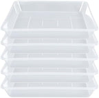 LWALRS Square Plant Saucer 14 Inch 5 Pack, Sturdy Clear Plastic Flower Plant Pot Saucer, Square Planters for Indoors and Outdoors Plants, Garden Plant Saucers for Pots Plant Trays. by LWALRS