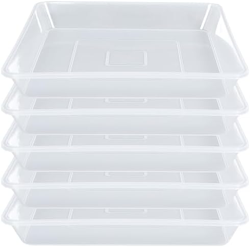 LWALRS Square Plant Saucer 14 Inch 5 Pack, Sturdy Clear Plastic Flower Plant Pot Saucer, Square Planters for Indoors and Outdoors Plants, Garden Plant Saucers for Pots Plant Trays. by LWALRS