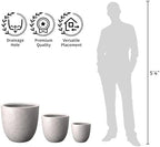 Kante Modern Home Minimalist 18" Dia CON Gray Concrete Bowl Planter - Image 3