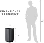 Kante Large Round Column Black Concrete Planter 21.7" Tall, Outdoor - Image 7