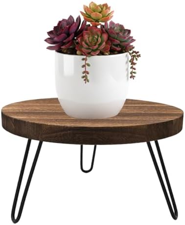 Wood Plant Stand Indoor Outdoor, 12'' Wooden Planter Stands Fit 5-15 in Pot by FESTLOVE