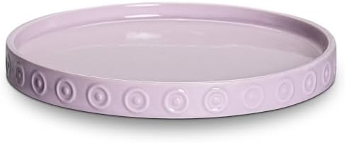Eightpot Plant Plates to Catch Water, 9.3 Inch Plant Pot Saucers for Indoor Outdoors, Round Plants Drip Tray, Modern Ceramic Plant Saucer, Decorative Plants Dishes to Catch Water, Garden Gift, Purple by Eightpot
