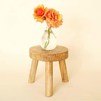 Small Plant Stand Indoor, Boho Wooden Stool for Living Room, 8x8 inch, Light Beige by POTTHING