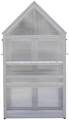 Wooden Growhouse with Adjustable Shelves, Mini Outdoor Growing Rack, Indoor Cold Frame Plant Stand - Image 7