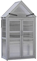 Wooden Growhouse with Adjustable Shelves, Mini Outdoor Growing Rack, Indoor Cold Frame Plant Stand by FRITHJILL