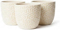 Ceramic Planter Pot with Drainage Hole, Modern Textured Indoor Plant Pot, Decorative Cream Ceramic Planter for Succulents, Herbs & Small Plants, Minimalist Stoneware Flower Pot for Home Decor Set of 3 by Unknown