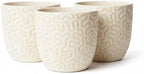 Ceramic Planter Pot with Drainage Hole, Modern Textured Indoor Plant Pot, Decorative Cream Ceramic Planter for Succulents, Herbs & Small Plants, Minimalist Stoneware Flower Pot for Home Decor Set of 3 by Unknown