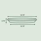 Bloem Terra 16" Round Plastic Plant Saucer, Lightweight UV-Resistant Indoor/Outdoor Flower Pot Tray - Fits 16-inch Planter Pots, Navy, 2-Pack - Image 2