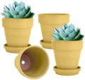 vensovo 6 Inch Yellow Terracotta & Clay Pots with Saucer, 4 Pack by vensovo