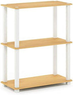 Furinno TURN-S-TUBE Storage Shelves, 3-Tier Book Shelf, Corner Shelf, Toolless Open Shelves, for Organization and Storage, Living Room, Garage, Home Office, Beech - Image 6
