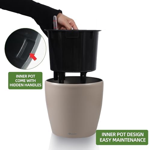 Dexceder 9x8 Self Watering Planter (Taupe Matte) - Image 4