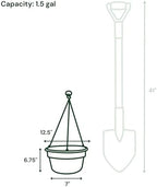 Bloem Dura Cotta 12" Plastic Hanging Basket Planter, Black, 4-Pack - Image 3