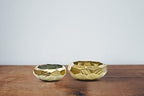 WGV Geometric Ceramic Vase, 7.7"x3.4"H, 9.25"x3.75"H, Matte Gold Bowl Pot, Planter for Wedding Event Office Home Decor, Art Design, Set of 2 Vases - Image 2