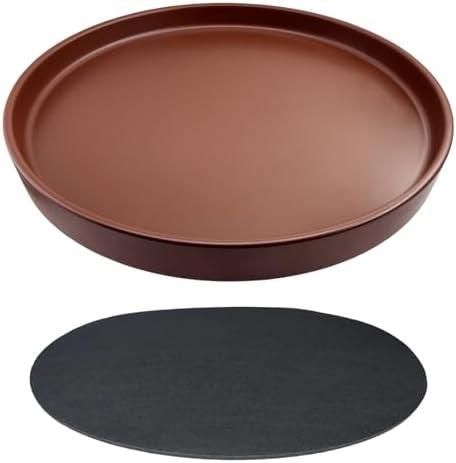 Yukfona Ceramic Plant Saucer Tray 1 Pcs 12 Inch Brown, 12.5" OD x11.9 ID x1.6 Deep| Fits Flower pots Bottom≤ 11.9", Heavy Duty Glazed Round Planter Drip with Catch Basin for Indoor Outdoor Plants by YUKFONA