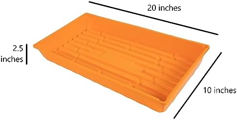 SUNPACK 10" x 20" Mega Plastic Seed Starting Tray, Orange, 2.5" (Pack of 30) - No Drainage Holes, Ideal for Greenhouses or Indoor Gardening - Made of Thick, Strong Plastic - Image 5