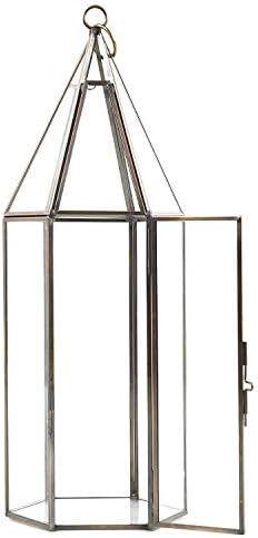 D'Eco Glass Tall Hexagon Plant Terrarium, & Centerpiece (Dims:5x5x14) - Image 4
