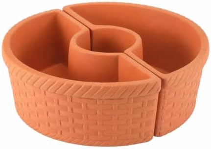 Patio Umbrella Planters Set, Terracotta Color, Country Style by Acellegic