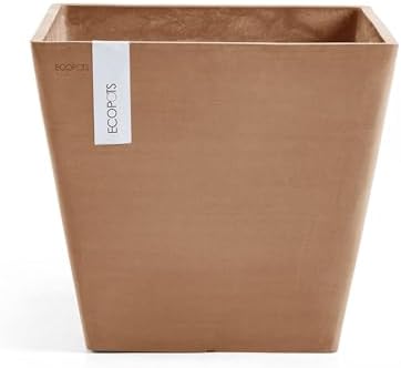 Ecopots Rotterdam Square Flower Planter, Terracotta Color, 12" by ECOPOTS