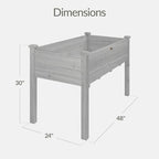 Best Choice Products 48x24x30in Raised Garden Bed, Elevated Wood Planter Box Stand for Backyard, Patio, Balcony w/Bed Liner, 200lb Capacity - Gray - Image 2