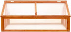 Firwood Garden Portable Greenhouse, Wooden Greenhouse Raised Flower Planter with 2 Roofs, Garden Portable Mini Greenhouse Cabinet for Outdoor Indoor Use 44.8" x 31.4" x 19.6"/Brown - Image 3