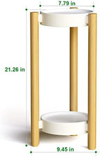 2-Tier Plant Stand Indoor, Tall Bamboo Corner Shelf for Multiple Plants - Image 6