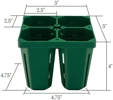 Vego garden Jumbo Seedling Trays Without Lids, 16 Pack Reusable Propagator Growing Starter Tray for Larger Plants, Heavy-Duty Plastic Germination Trays (4-Cell per Tray) - Image 3