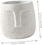 Abstract Face Flower Pot with Hole, Ceramic Planter for Plants - Image 2