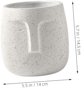 Abstract Face Flower Pot with Hole, Ceramic Planter for Plants - Image 2