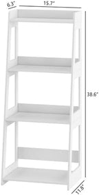 4-Tier Bathroom Ladder Shelf Freestanding, 15.7" W x 38.6" H, PVC - Image 3