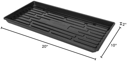 SUNPACK Heavy Duty Shallow Plastic Seed Starting Tray, Black, 10in x 20in (Pack of 30) - No Drainage Holes - BPA-Free Plastic Nursery Flats for Microgreens, Wheatgrass, Hydroponics & Indoor Gardening - Image 4