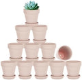 vensovo 3 Inch Pink Terracotta & Clay Pots with Saucer, 12 Pack by vensovo