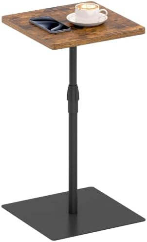 TUTOTAK Tall Side Table, Wide Top End Table, Adjustable Height Drink Table - Image 7