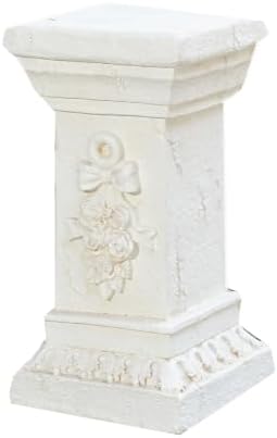 Vintage Roman Column Pedestal Stand Flower Plant Pillar Magnesium Oxide Large Sculpture Pedestal Stand Holder White Decorative Greek Pillar for Indoor Outdoor Garden Events,D by Unknown