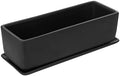 MyGift 14 Inch Matte Black Ceramic Rectangular Succulent Planter by MyGiftHome