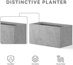Kante Rectangular Pale Gray Concrete Planter 23" L 12" H Home & Outdoor - Image 5