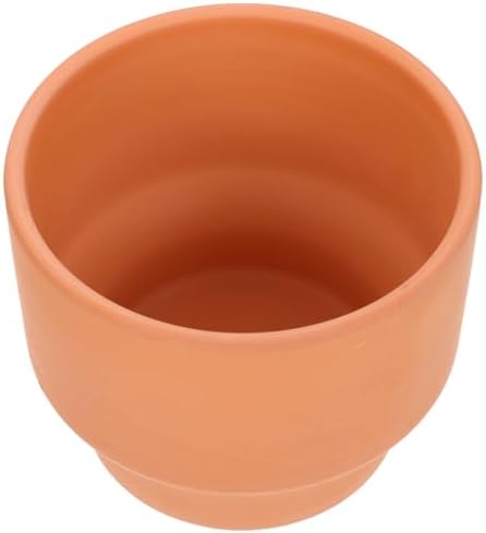 Terracotta Succulent Plant Pot Small Round Ceramic Flower Planter 14x12cm Breathable Clay Bonsai Pot for Indoor Outdoor Gardening by TOBBOMEY