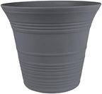 The HC Companies Sedona Round Self-Watering Pot - Lightweight Self Care Planter - Plastic Planter for Herbs & More - Durable Plant Pots for Indoor Plants & Outdoor Plants (16" Warm Gray, Pack of 1) by TheHCCompanies