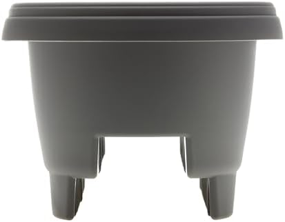 Bloem 12" Plastic Deck Rail Planter, Charcoal, 4-Pack - Image 4