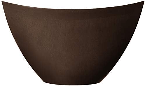 Arcadia Garden Products PSW Pot Collection YB41C Plastic/Stone/Wood Composite Curved Planter Pot – No Drainage Hole (Drillable), for Indoor and Outdoor Plants and Gardens, 16-inch, Chocolate - Image 2