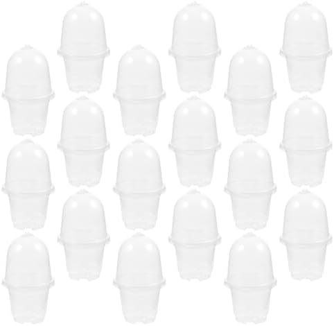 Angoily 20 Set Nursery Pots with Lids, PET Seedling Starter Propagation by Angoily