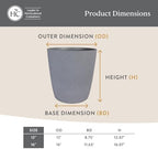 The HC Companies Santa Fe Round Self-Watering Pot - Lightweight Plastic Planter for Herbs & More - Durable Plant Pots for Indoor Plants & Outdoor Plants (16" Black Sand, Pack of 2) - Image 6